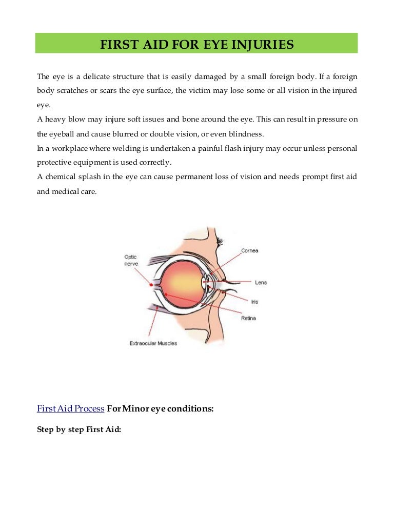 First Aid For Eye Injuries WHS First Aid Kits