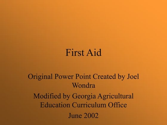 Project on first aid | PPT | First Aid | Injuries