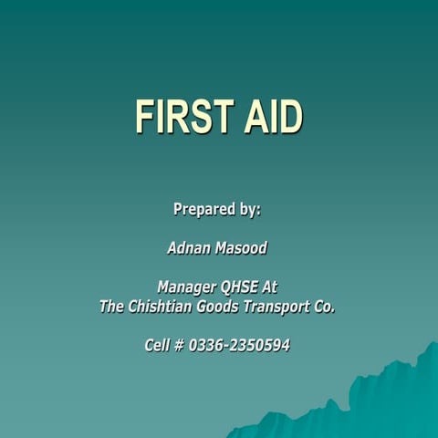 First aid presentation  