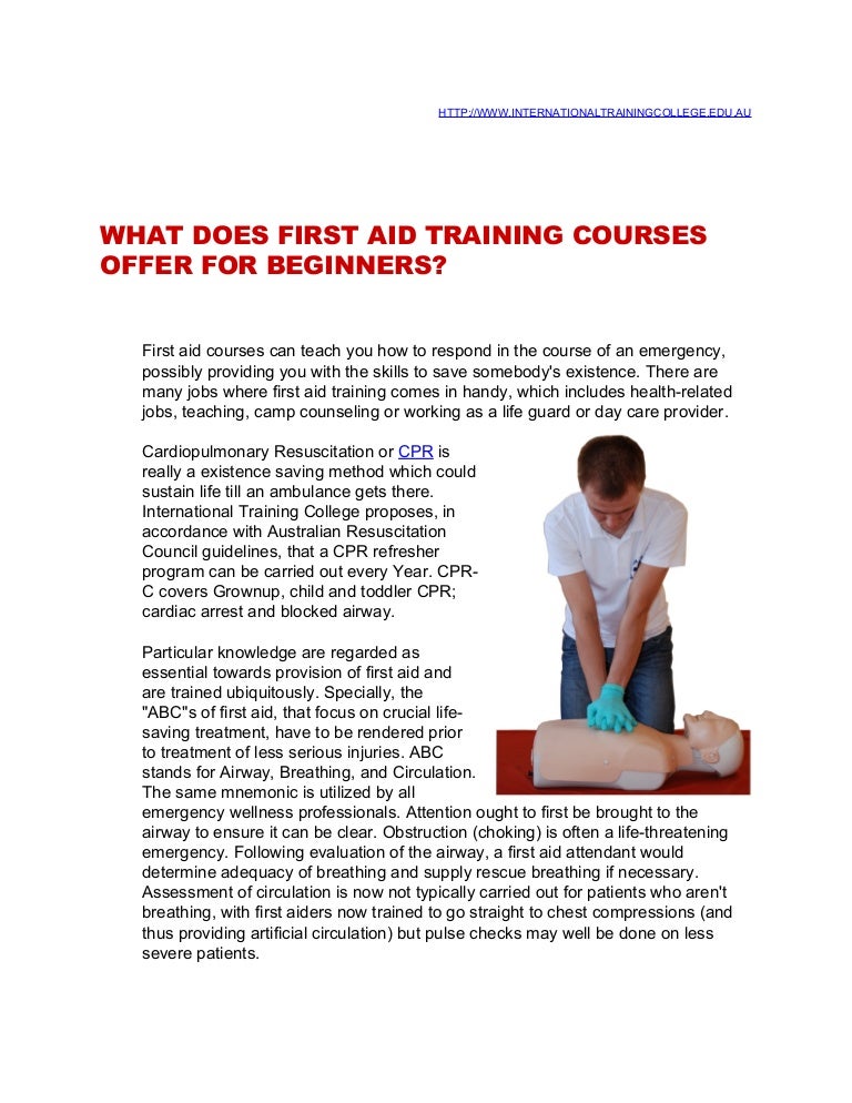 First Aid Training Courses For Beginners
