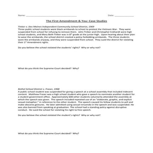 First amendment and you