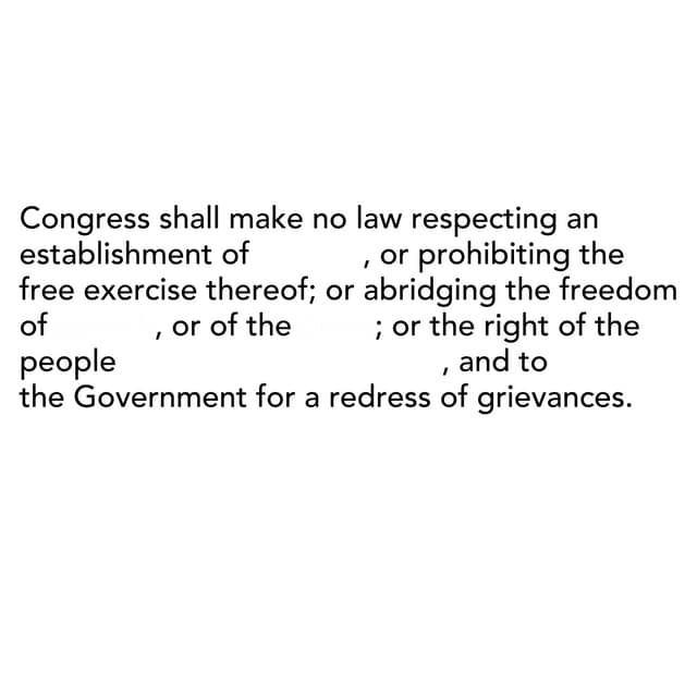 First Amendment Memorization Exercise | PDF