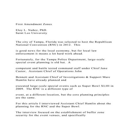 First Amendment Zones Eloy L. Nuñez, PhD. Saint Leo Univ.docx