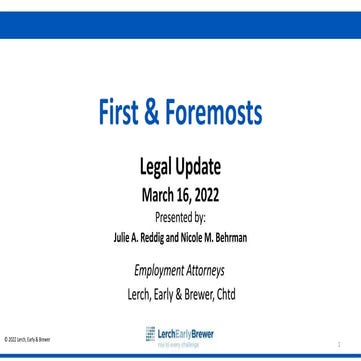 First and Foremosts March 2022