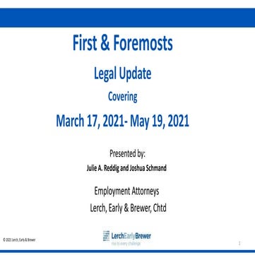 First and Foremosts May 2021 Presentation