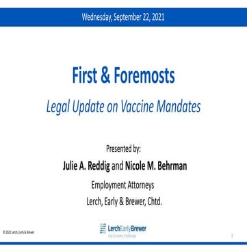 First and Foremosts September 2021 Presentation