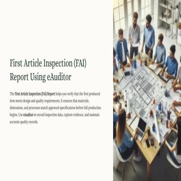 FIRST ARTICLE INSPECTION | PPT