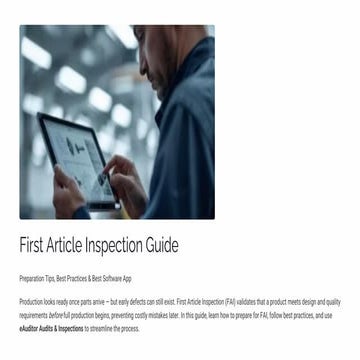 First Article Inspection Guide Preparation Tips, Best Practices & Best ...