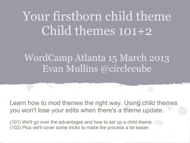 Firstborn child theme   word camp presentation - atlanta 2013