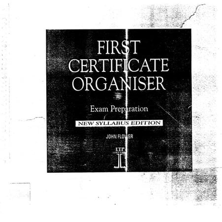FIRST CERTIFICATE ORGANIZER NEW SYLLABUS EDITION