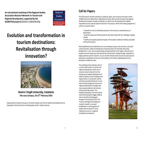 International workshop: Evolution and transformation in tourism destinations:...