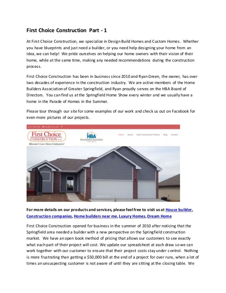 photo First Choice Home Builders slideshare