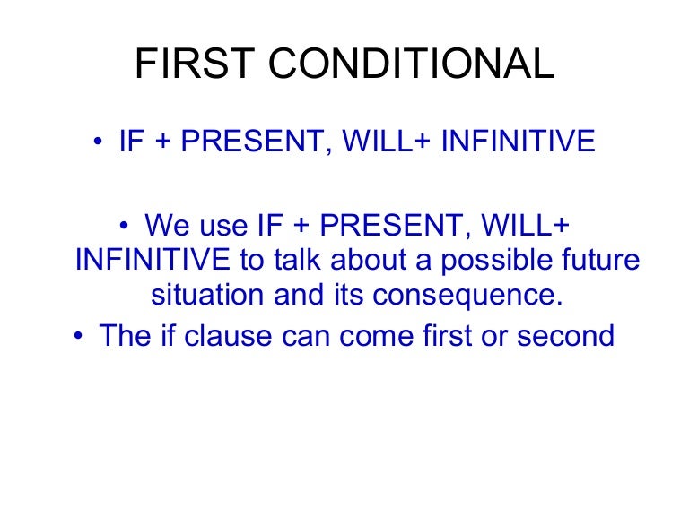 First conditionals