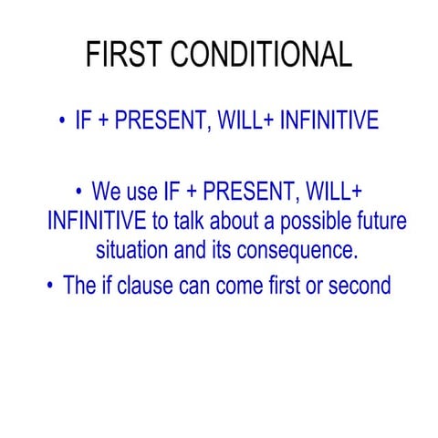 First conditionals