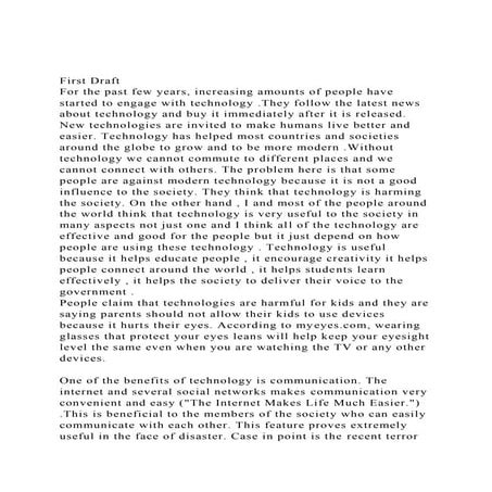 First DraftFor the past few years, increasing amounts of peopl.docx