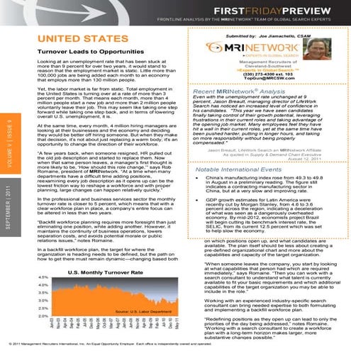 First Friday Report Sept 2011 from MRI