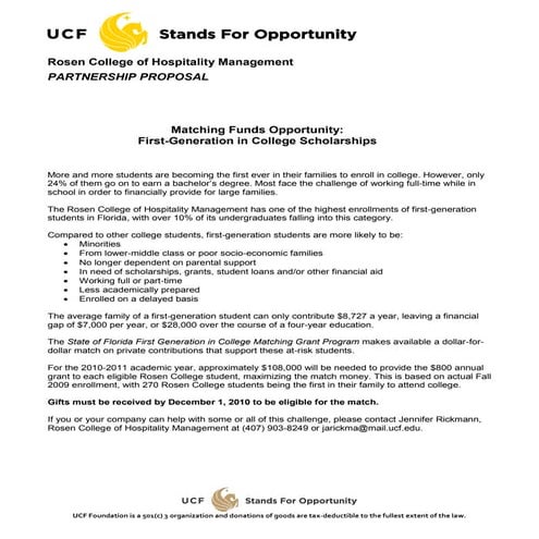 First Generation In College Scholarships