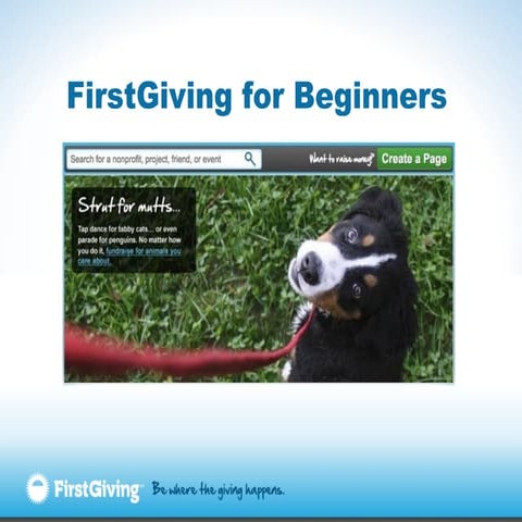 FirstGiving for Beginners (April 2013)