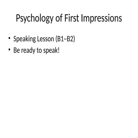 ESL Lesson: First impressions | PPTX