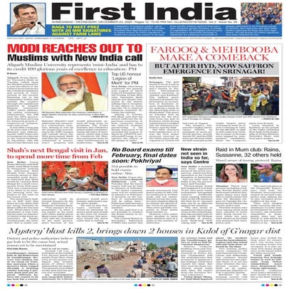Indian newspapers in english first india rajasthan-10 january 2020 ...