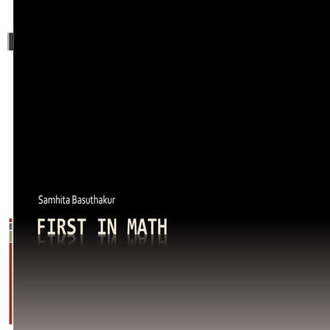 First in math | PPT