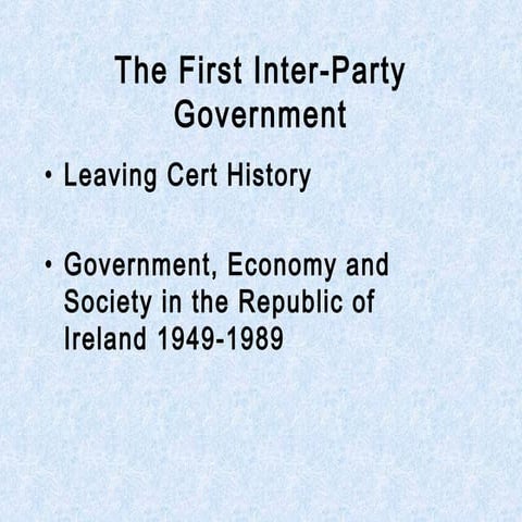 First inter party government revision