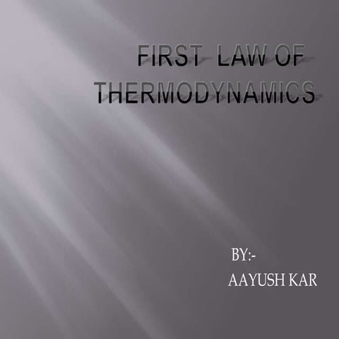 First law of thermodynamics