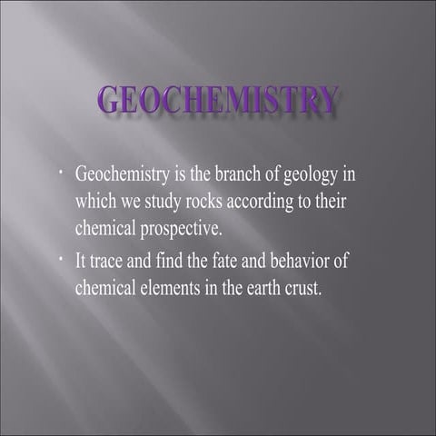 Geochemistry