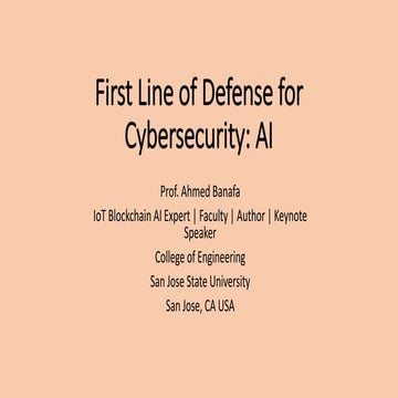 First line of defense for cybersecurity : AI | PPT