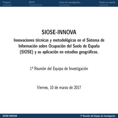 Primera reunión del proyecto SIOSE-INNOVA