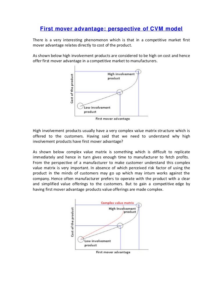 First mover advantage