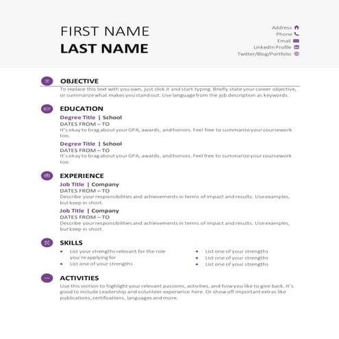 Resume Curriculum Vitae Format By Microsoft