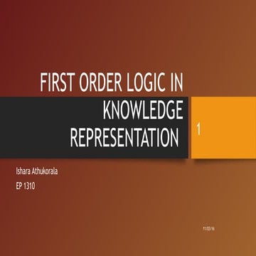 First order logic in knowledge representation | PPT | Programming ...
