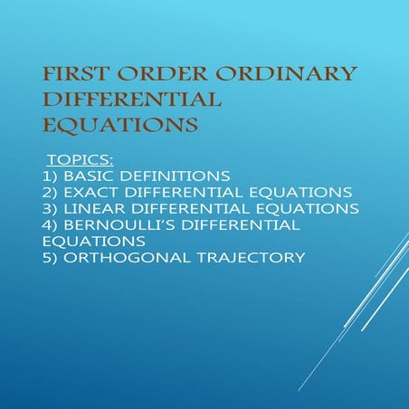 FIRST ORDER ORDINARY DIFFERENTIAL EQUATIONS.pptx