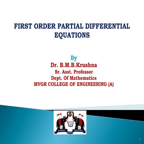 First order partial differential equations