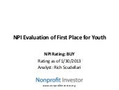 First Place for Youth Rating Summary