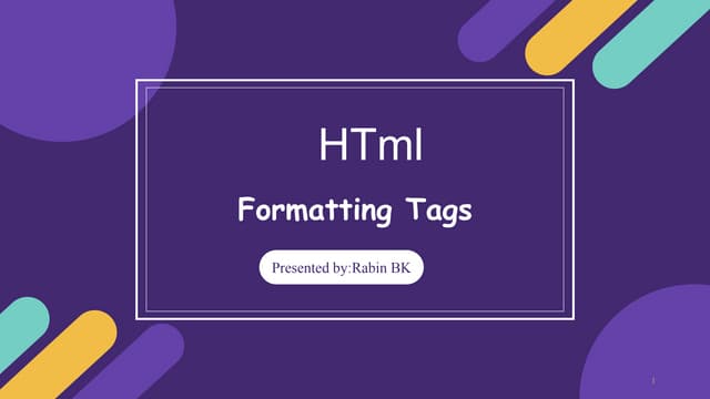 HTML text formatting tags