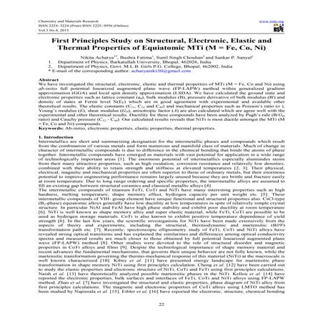 First principles study on structural, electronic, elastic and thermal ...