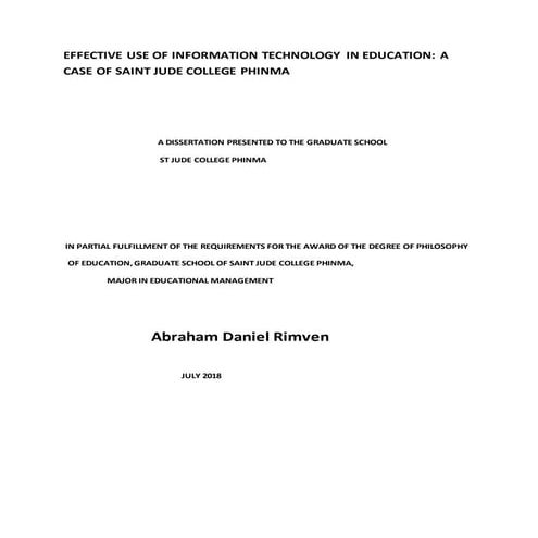 effective use of information technology in education 