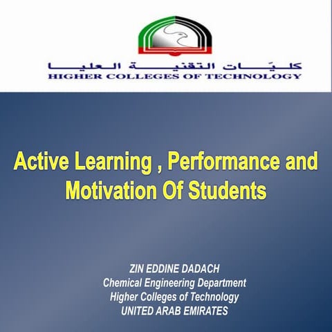Quantifying the Effects of an Active Learning Strategy on the Motivation of S...