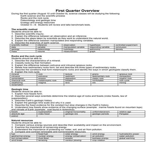 First Quarter Overview 09 10