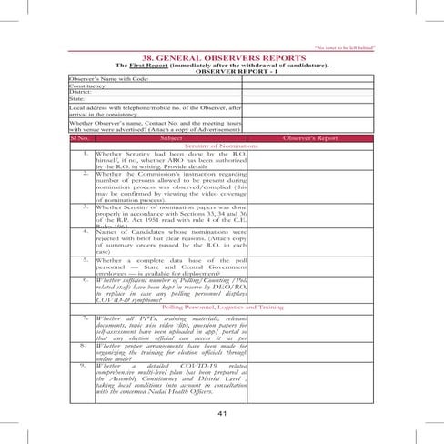 First report observer | PDF