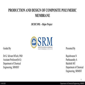 Preparation of Composite Membrane using PET | PPTX