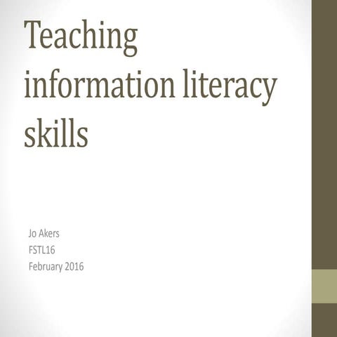 Teaching information literacy skills