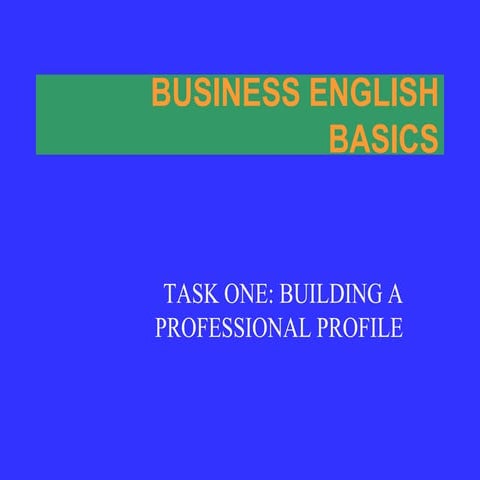 English for Specific Purposes - First Task