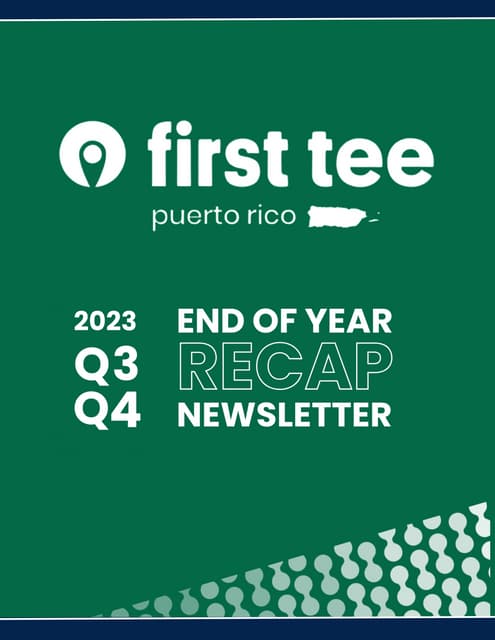 FIRST TEE PUERTO RICO 2023 Q3-Q4 NEWSLETTER