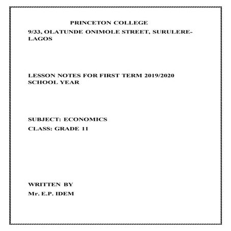 First term notes 2020 econs ss2 1