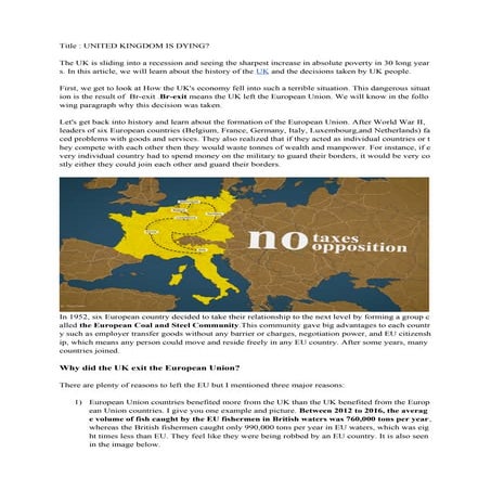 The United Kingdom Economic Decline Post-Brexit