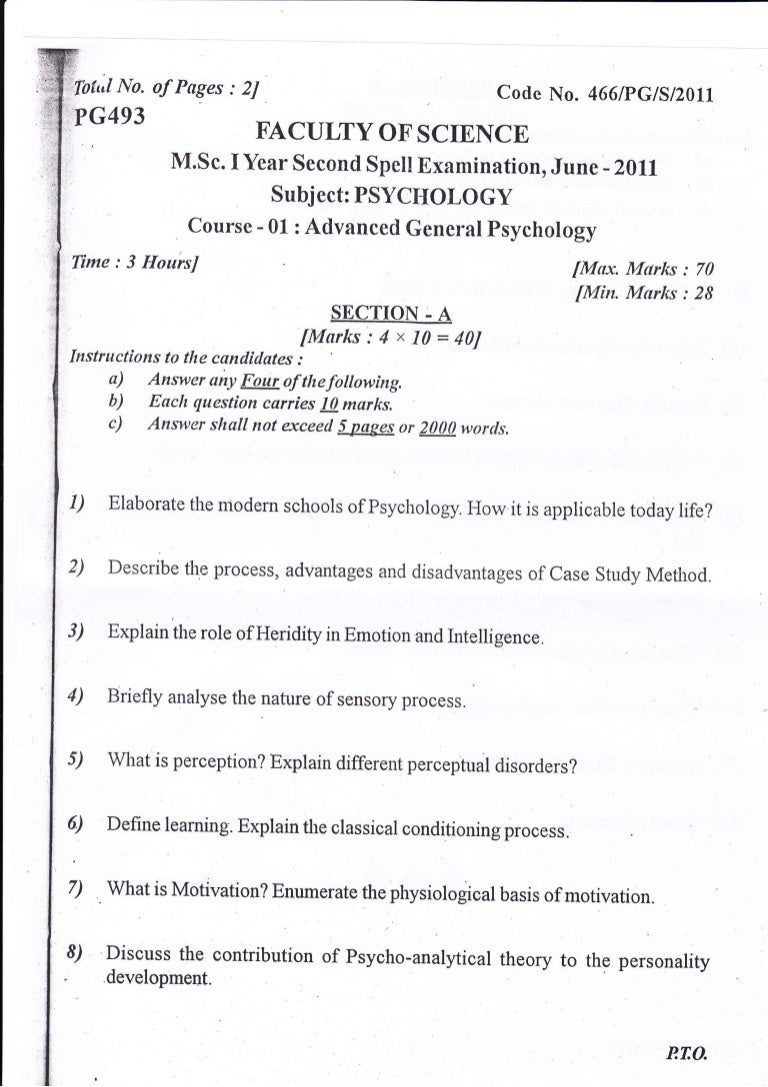 Papers in psychology