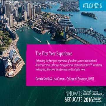 The First Year Experience - Lisa Curran - RMIT University